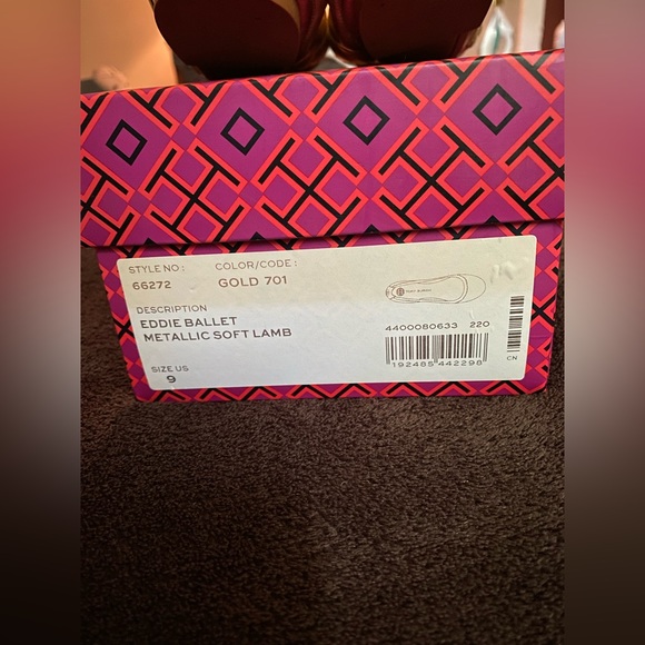GUC Tory Burch size 9 gold ballet flats - Picture 2 of 10